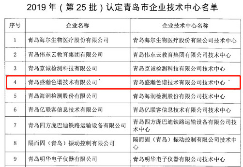 青島市企業(yè)技術(shù)中心名單公布，盛瀚榜上有名！